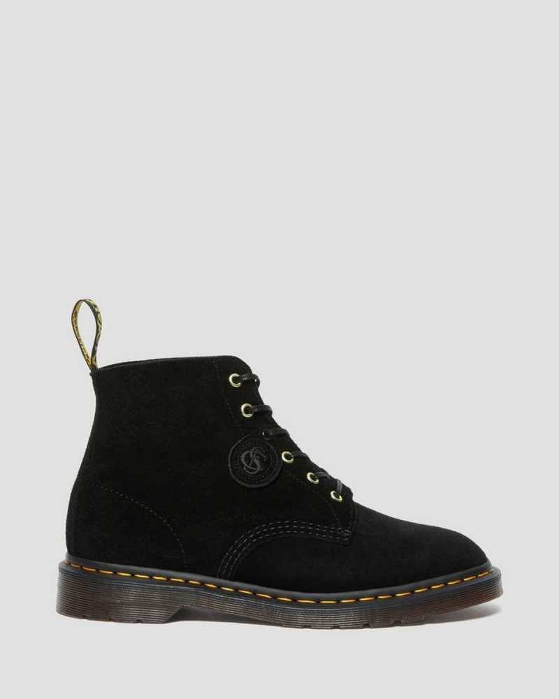 Black Dr. Martens 101 Suede Ankle Boots | MIFDV3507