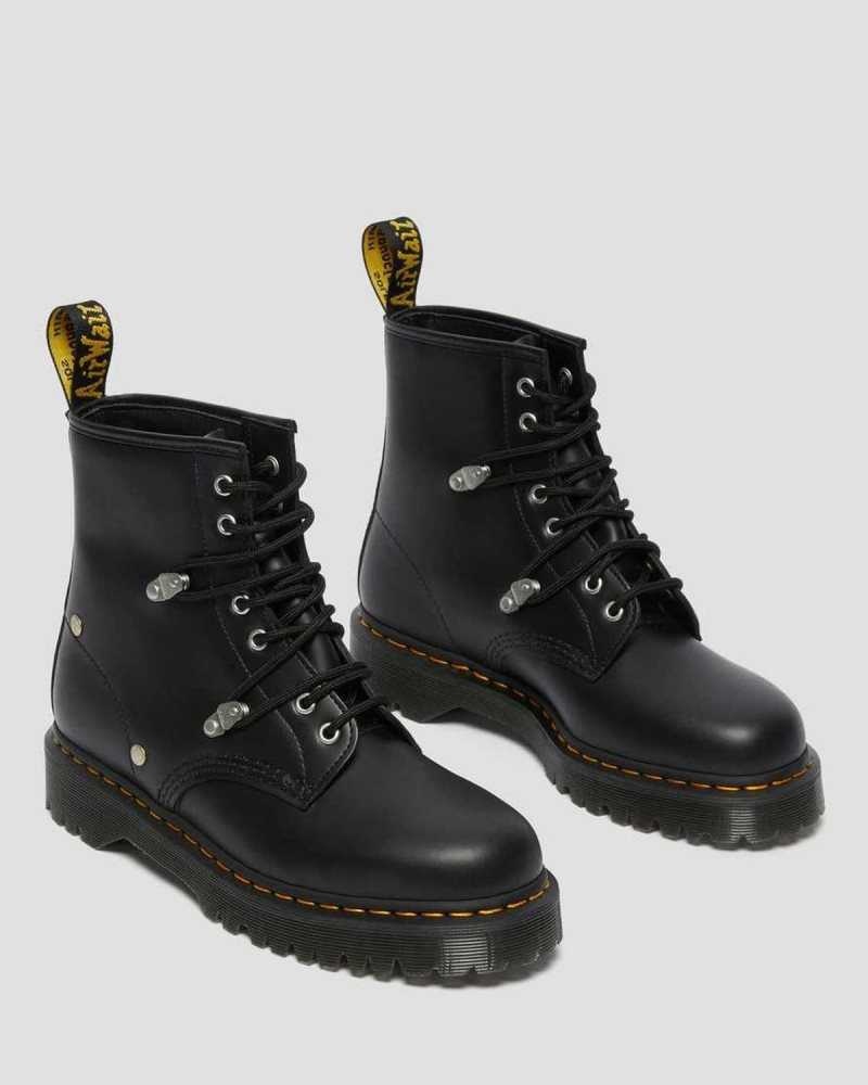 Black Dr. Martens 1460 Bex Stud Leather Lace Up Boots | DRMJA8140