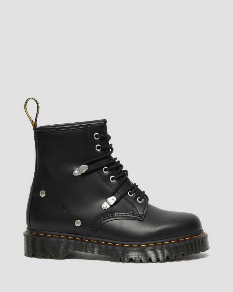 Black Dr. Martens 1460 Bex Stud Leather Lace Up Boots | DRMJA8140