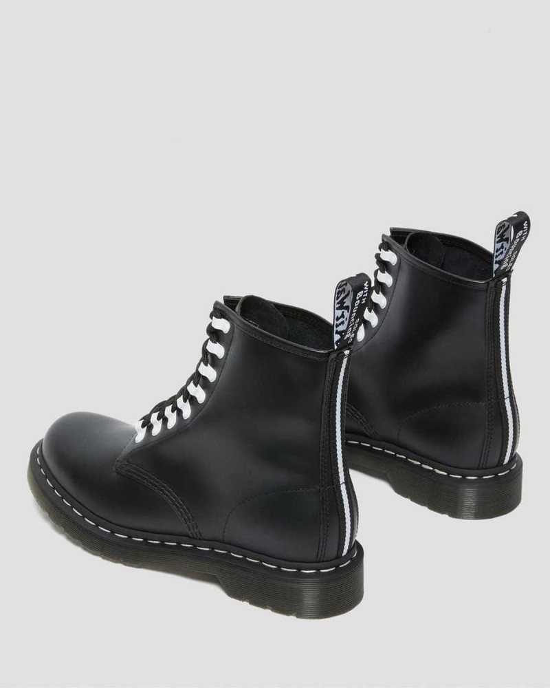 Black Dr. Martens 1460 Contrast Hardware Leather Lace Up Boots | HGOSE1458