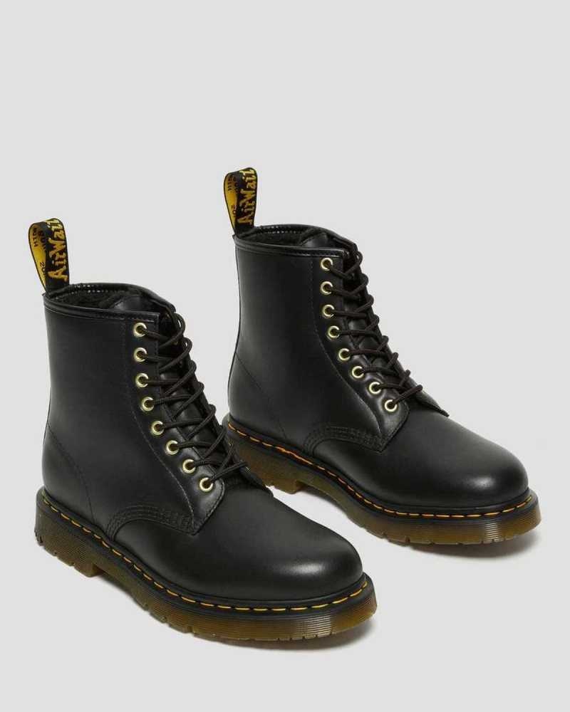 Black Dr. Martens 1460 DM's Wintergrip Leather Lace Up Boots | URXVC6391