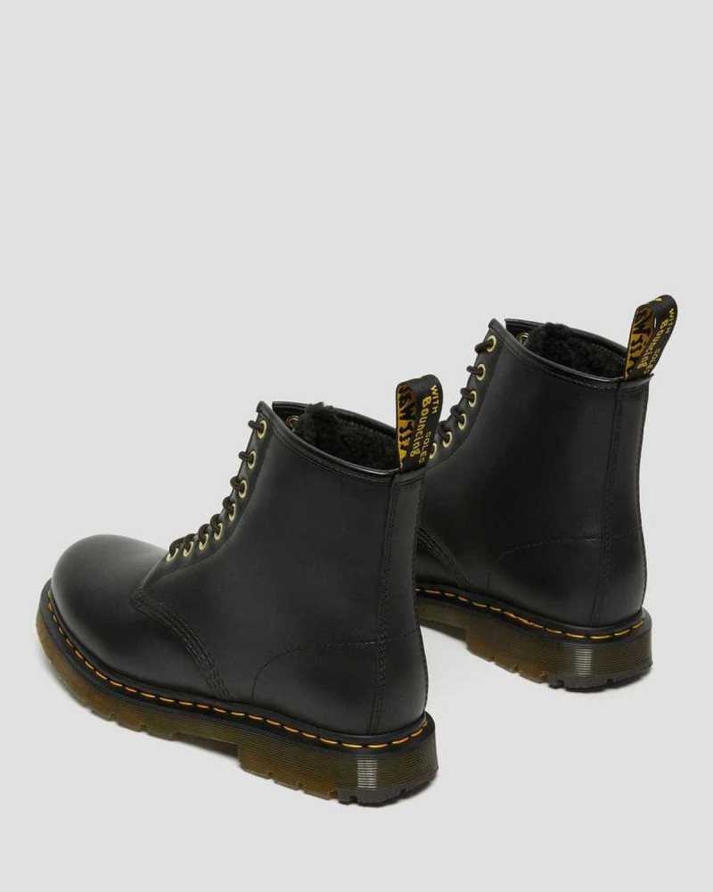 Black Dr. Martens 1460 DM's Wintergrip Leather Lace Up Boots | URXVC6391