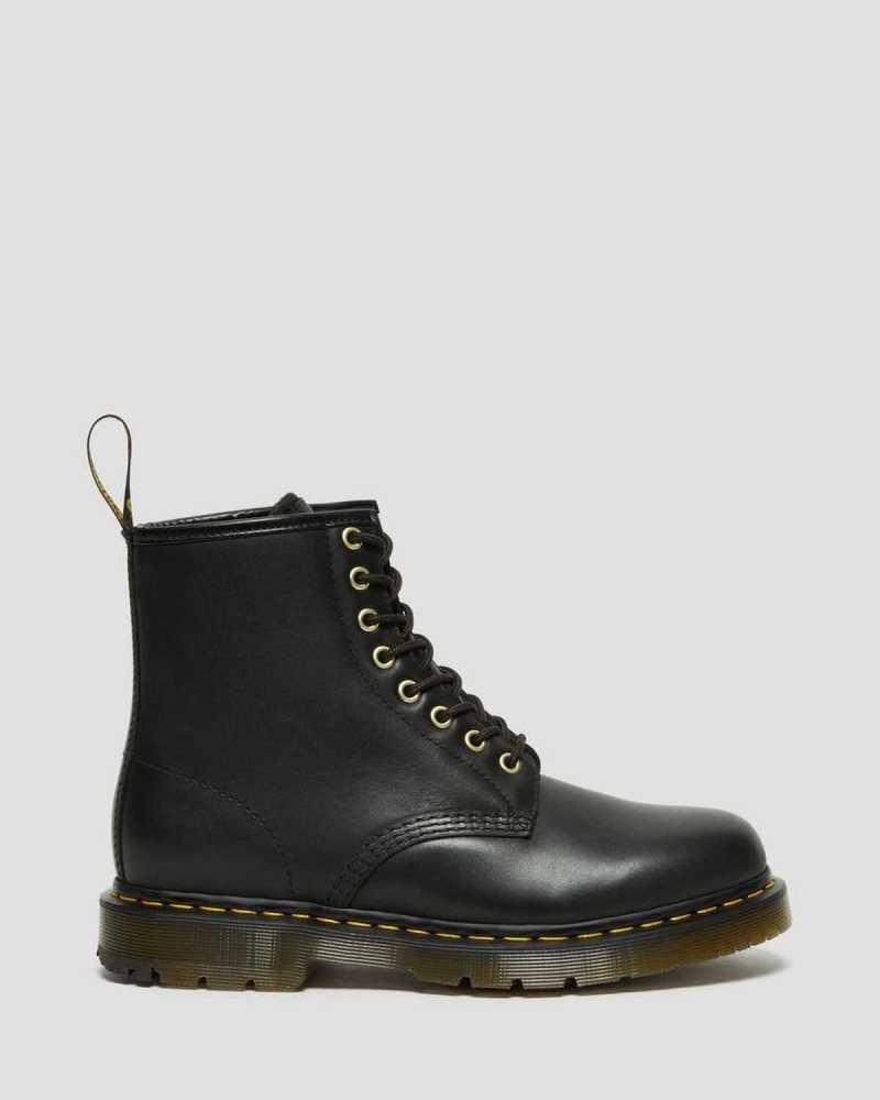 Black Dr. Martens 1460 DM's Wintergrip Leather Lace Up Boots | URXVC6391