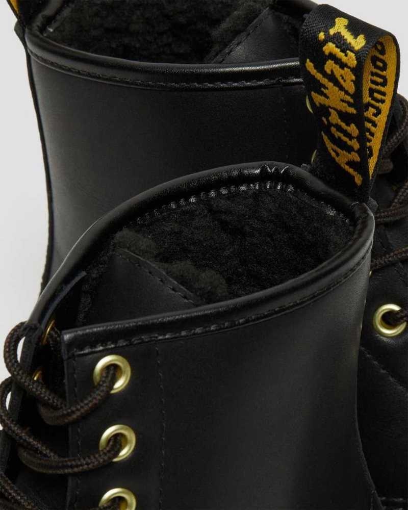 Black Dr. Martens 1460 DM's Wintergrip Leather Lace Up Boots | URXVC6391