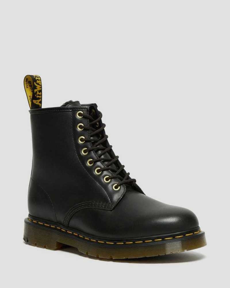 Black Dr. Martens 1460 DM\'s Wintergrip Leather Lace Up Boots | URXVC6391