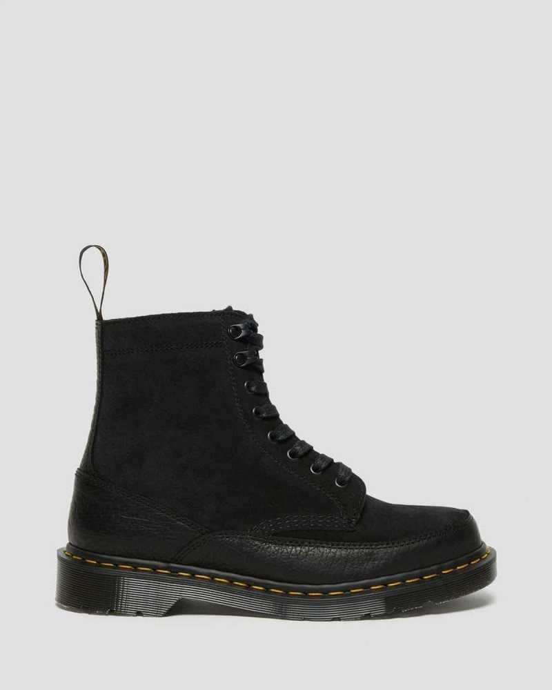 Black Dr. Martens 1460 Guard Leather Lace Up Boots | PNFVT5132