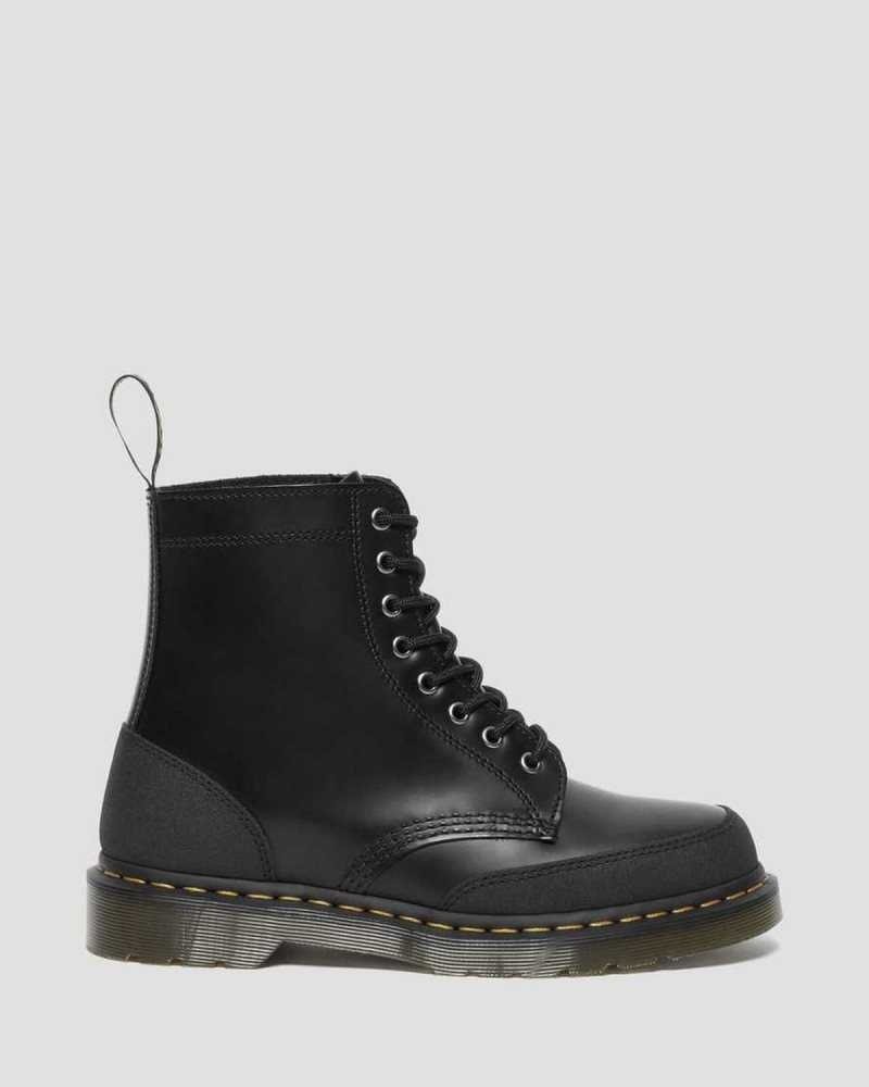 Black Dr. Martens 1460 Guard Panel Leather Lace Up Boots | YWZSF9530