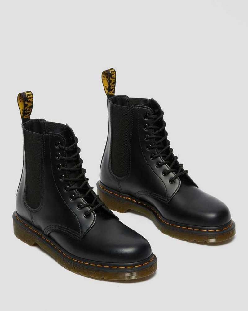 Black Dr. Martens 1460 Harper Smooth Leather Lace Up Boots | WNCKU2560