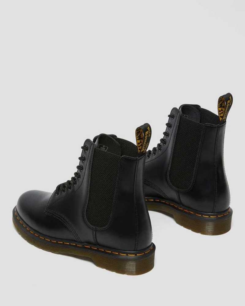 Black Dr. Martens 1460 Harper Smooth Leather Lace Up Boots | OLZMA7864