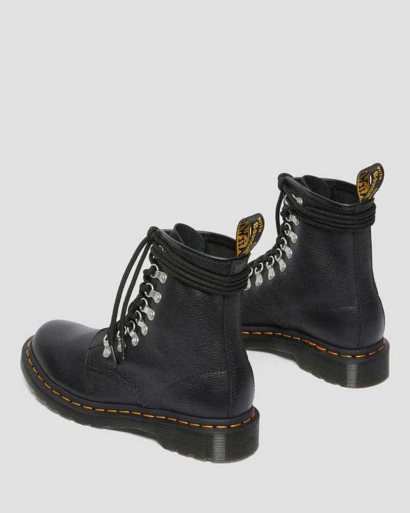 Black Dr. Martens 1460 Laced Virginia Leather Lace Up Boots | CBIJK5632