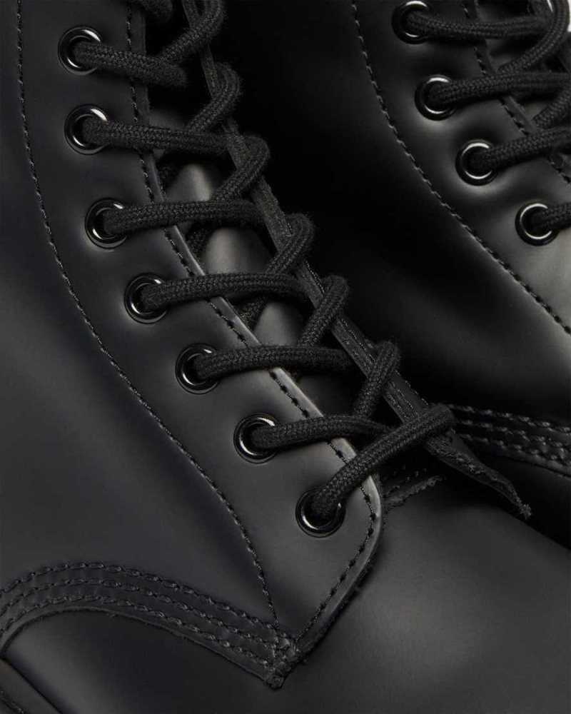 Black Dr. Martens 1460 Mono Smooth Leather Lace Up Boots | EBXQN9812