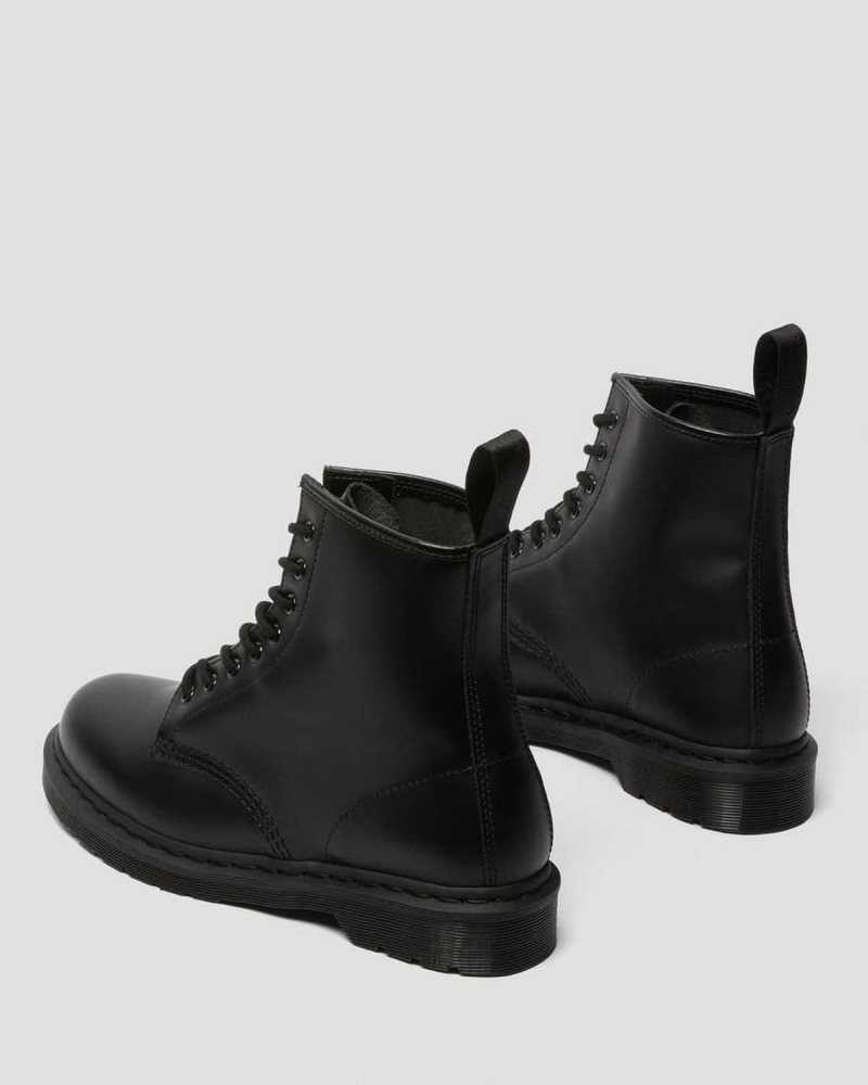 Black Dr. Martens 1460 Mono Smooth Leather Lace Up Boots | EBXQN9812