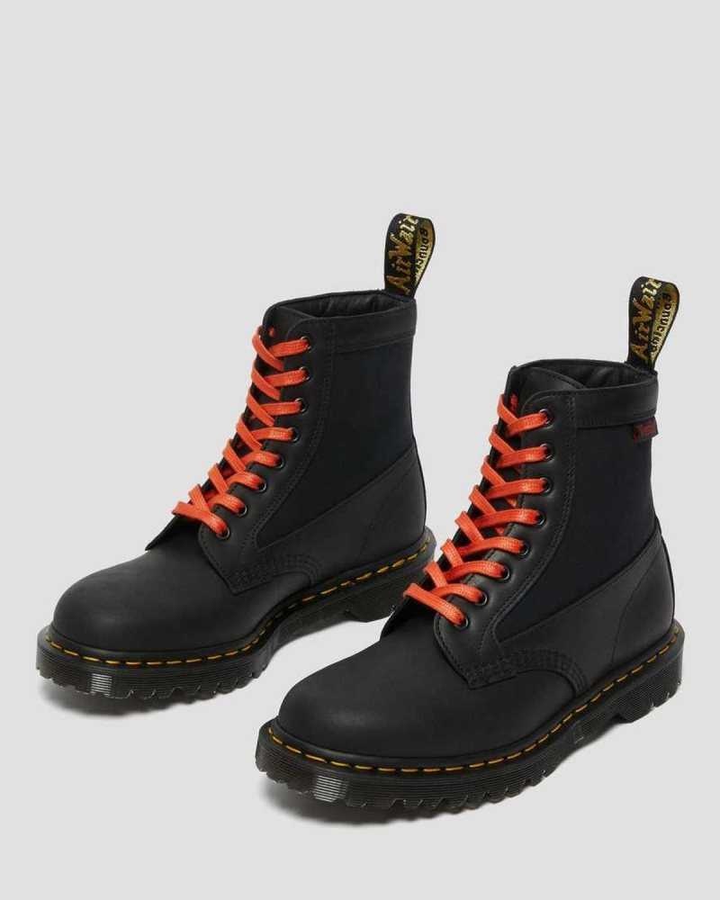 Black Dr. Martens 1460 Panel Leather Lace Up Boots | FXWQJ0517