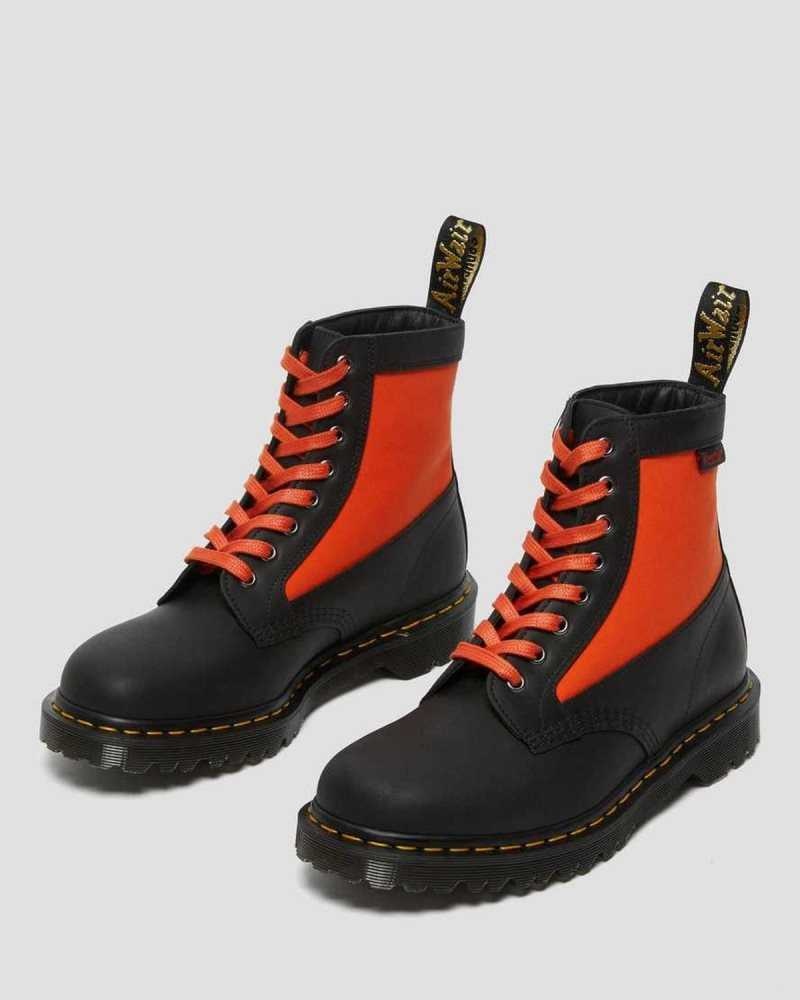 Black Dr. Martens 1460 Panel Leather Lace Up Boots | TVKJL3170