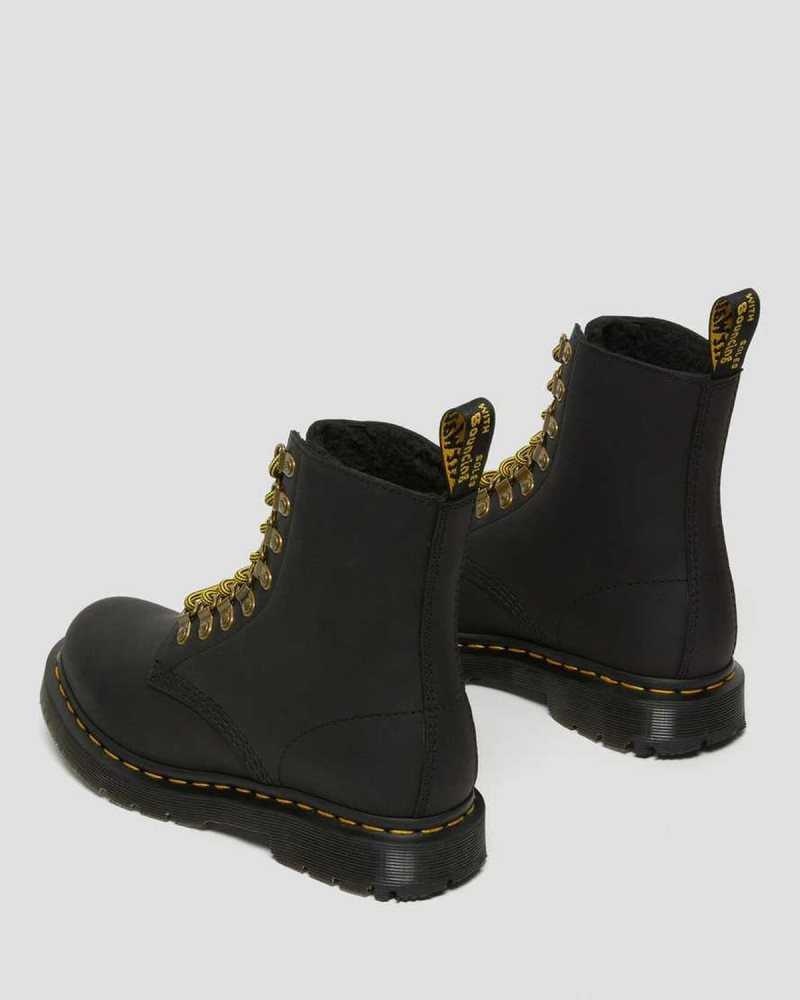 Black Dr. Martens 1460 Pascal DM's Wintergrip Leather Lace Up Boots | XBEPH4613