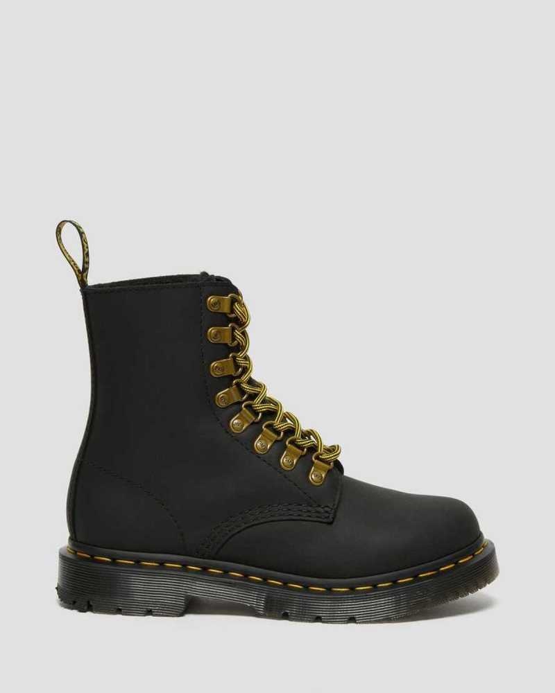 Black Dr. Martens 1460 Pascal DM's Wintergrip Leather Lace Up Boots | XBEPH4613