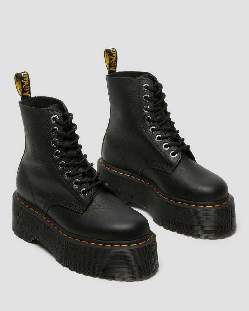 Black Dr. Martens 1460 Pascal Max Leather Platform Boots | GFDZB9724