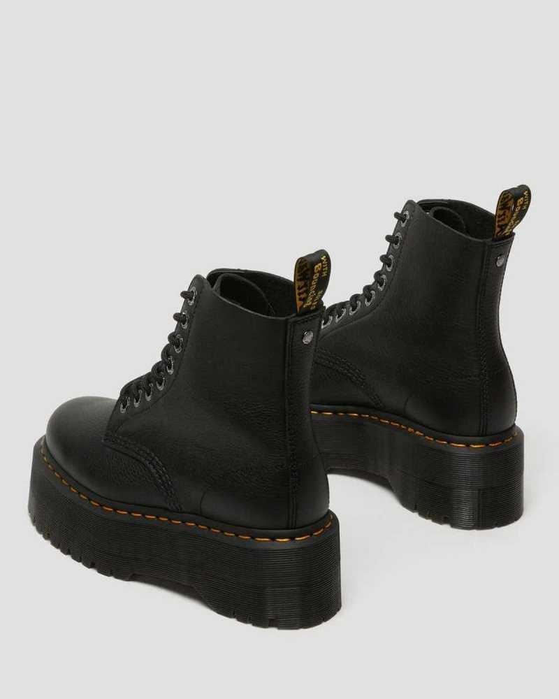 Black Dr. Martens 1460 Pascal Max Leather Platform Boots | GFDZB9724