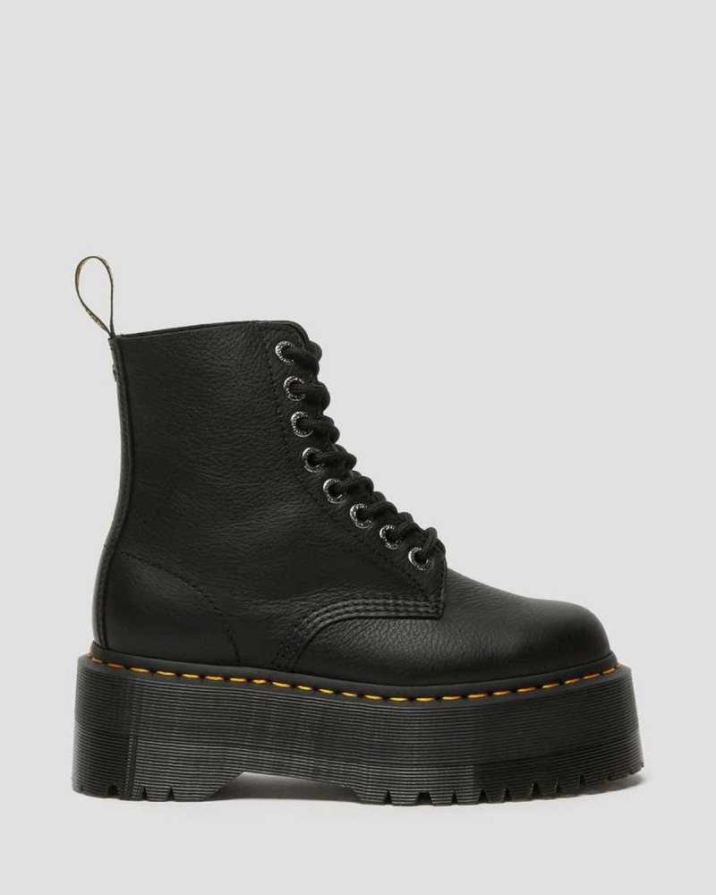 Black Dr. Martens 1460 Pascal Max Leather Platform Boots | GFDZB9724