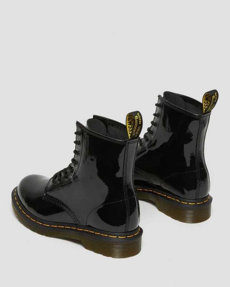 Black Dr. Martens 1460 Patent Leather Lace Up Boots | UJEFM0359