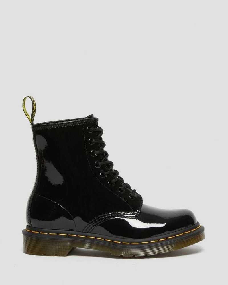 Black Dr. Martens 1460 Patent Leather Lace Up Boots | UJEFM0359