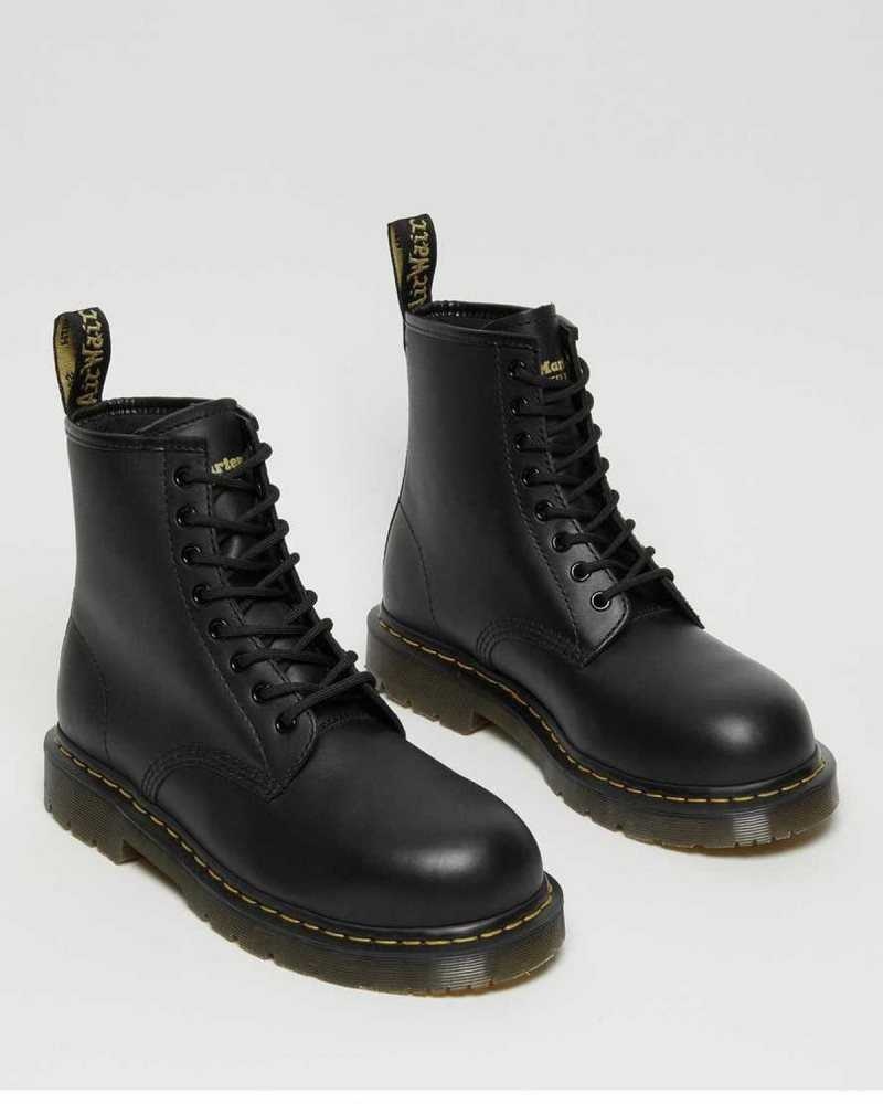 Black Dr. Martens 1460 Slip Resistant Steel Toe Boots | UODPM4521