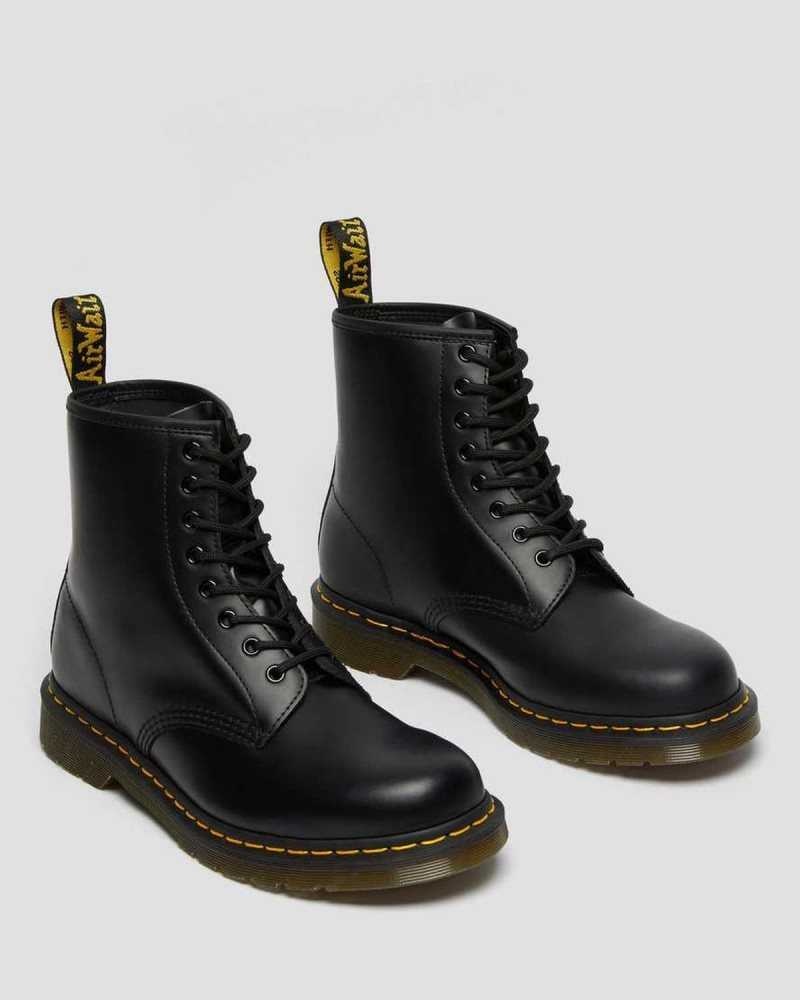 Black Dr. Martens 1460 Smooth Leather Lace Up Boots | XUOFN5486