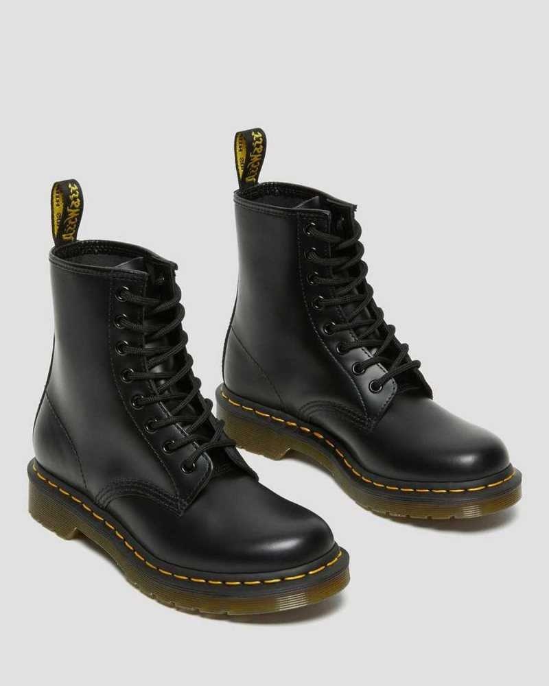 Black Dr. Martens 1460 Smooth Leather Lace Up Boots | LZHEB6081