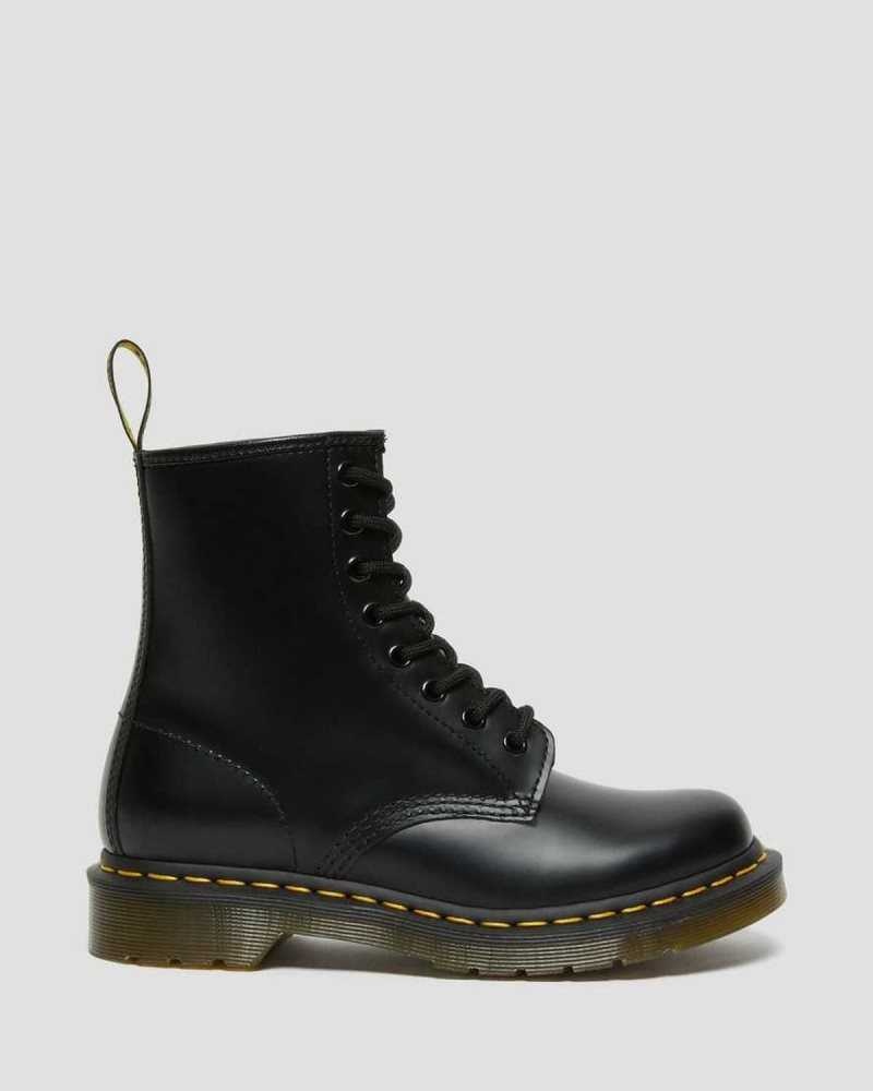 Black Dr. Martens 1460 Smooth Leather Lace Up Boots | LZHEB6081