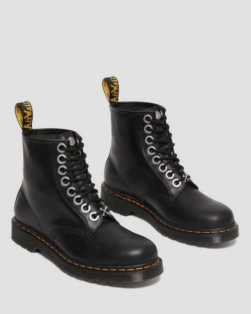 Black Dr. Martens 1460 The Great Frog Leather Lace Up Boots | XWPIH5091