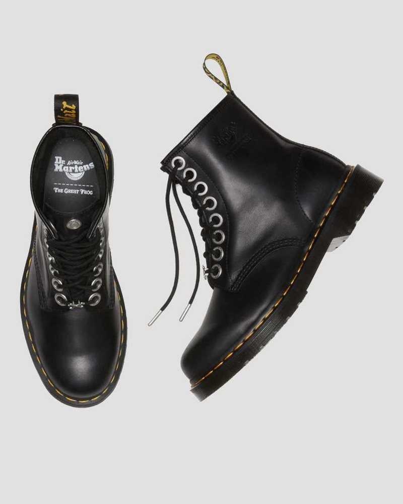 Black Dr. Martens 1460 The Great Frog Leather Lace Up Boots | XWPIH5091