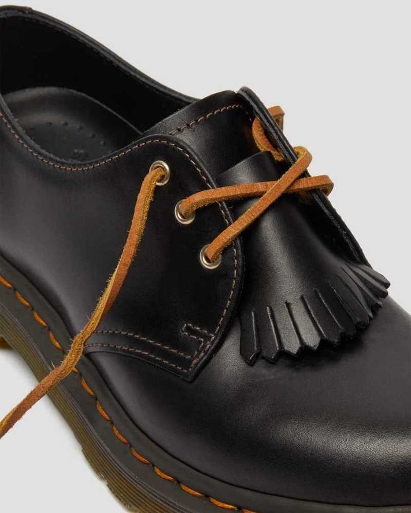 Black Dr. Martens 1461 Abruzzo Leather Oxford Shoes | DRXZN4376