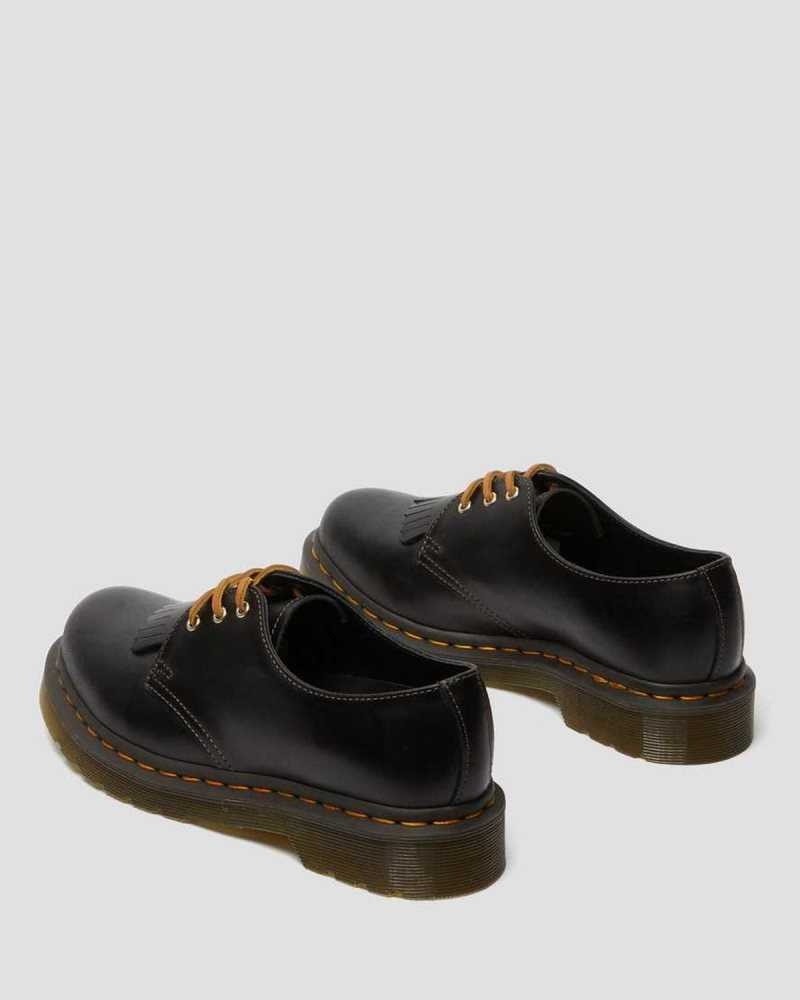 Black Dr. Martens 1461 Abruzzo Leather Oxford Shoes | DRXZN4376