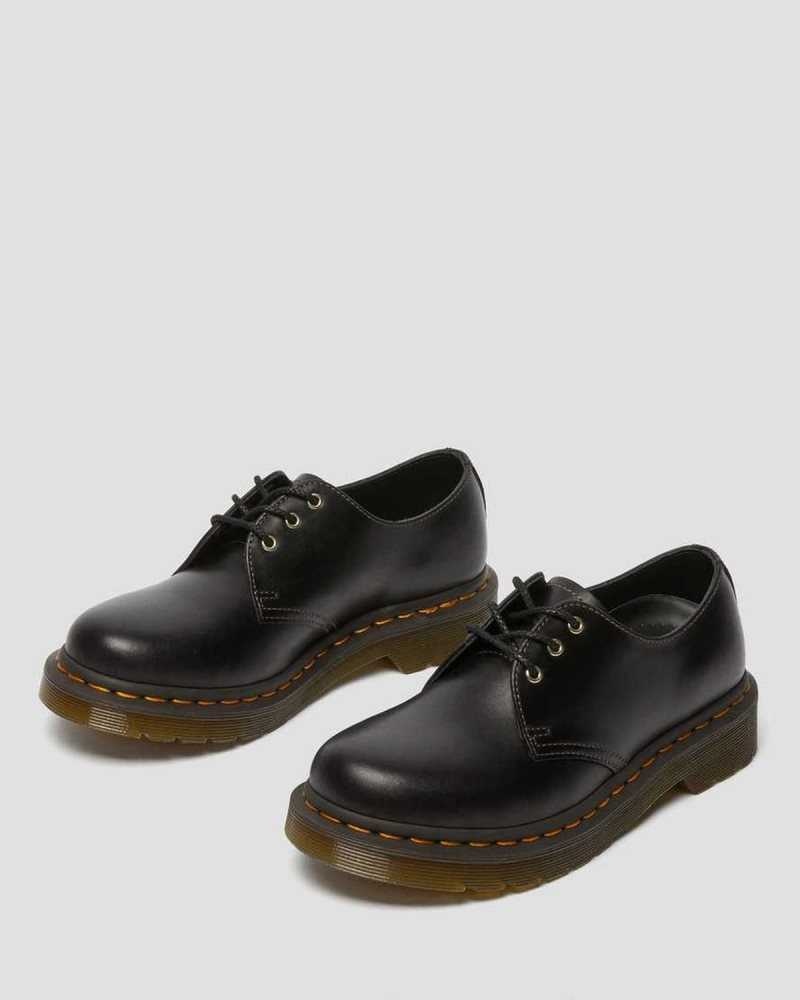 Black Dr. Martens 1461 Abruzzo Leather Oxford Shoes | DRXZN4376