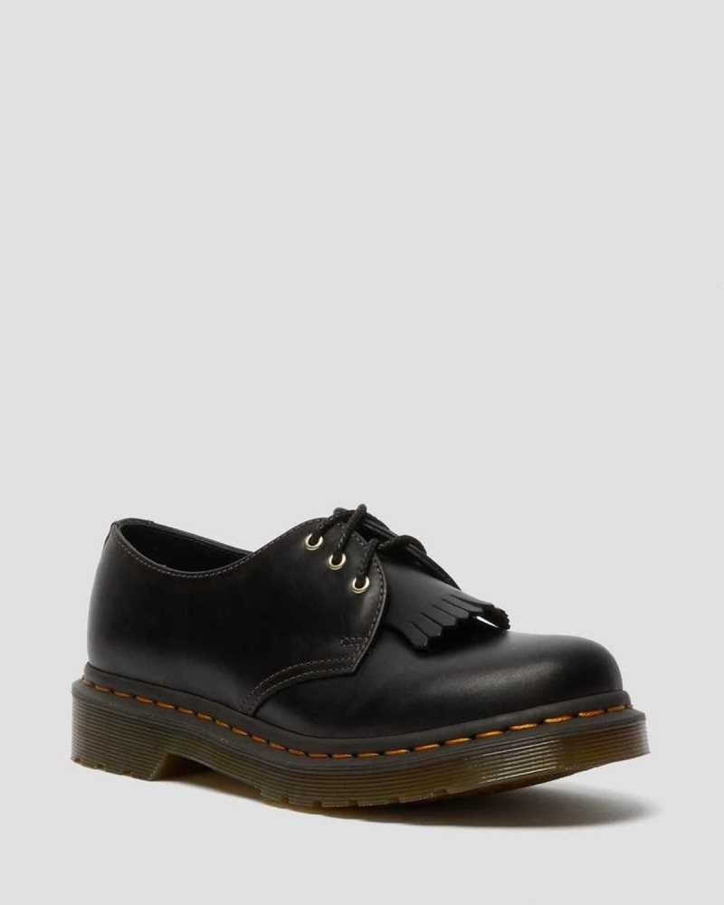 Black Dr. Martens 1461 Abruzzo Leather Oxford Shoes | DRXZN4376