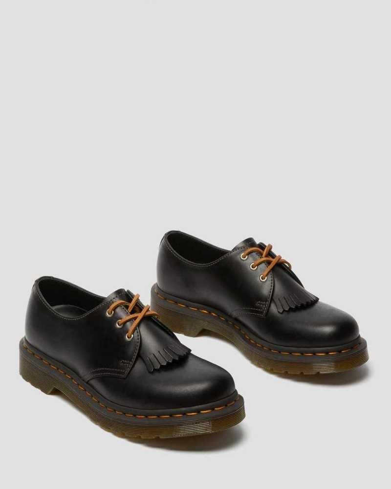 Black Dr. Martens 1461 Abruzzo Leather Oxford Shoes | YLRBJ9350