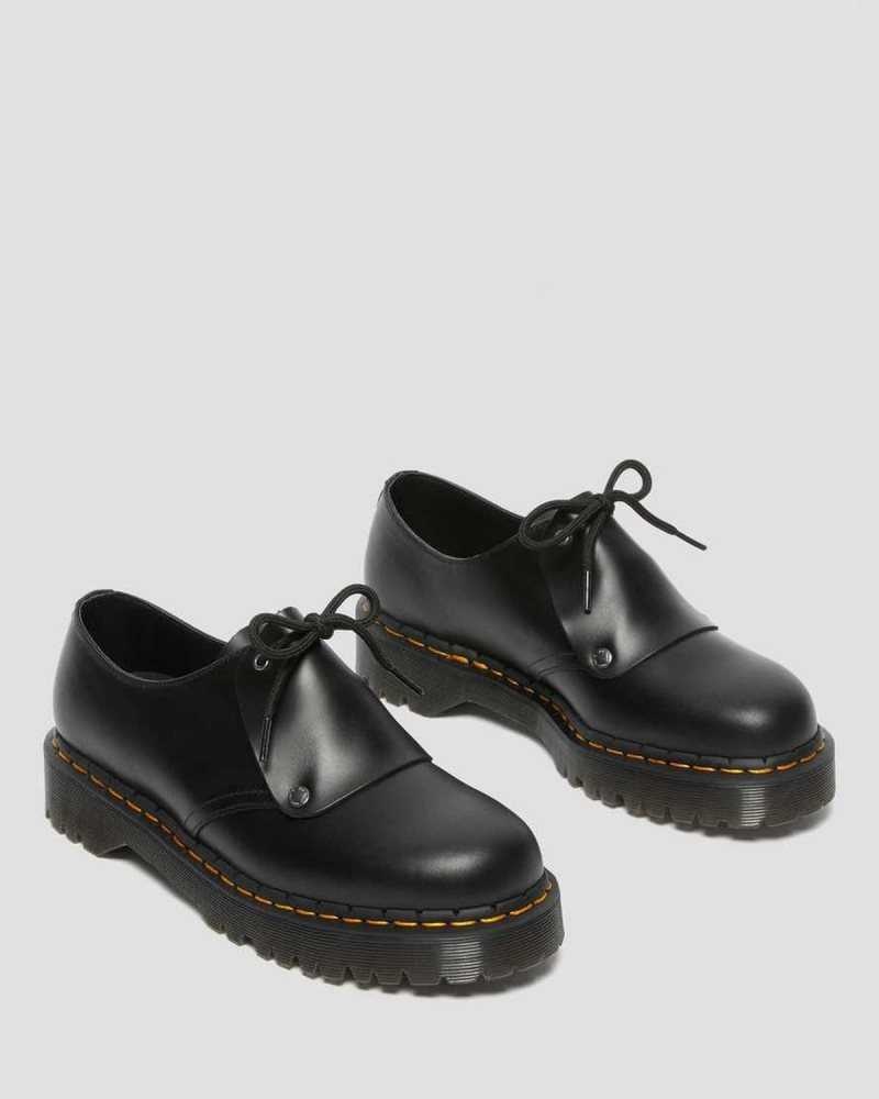 Black Dr. Martens 1461 Bex Brando Leather Oxford Shoes | ESQIT7248