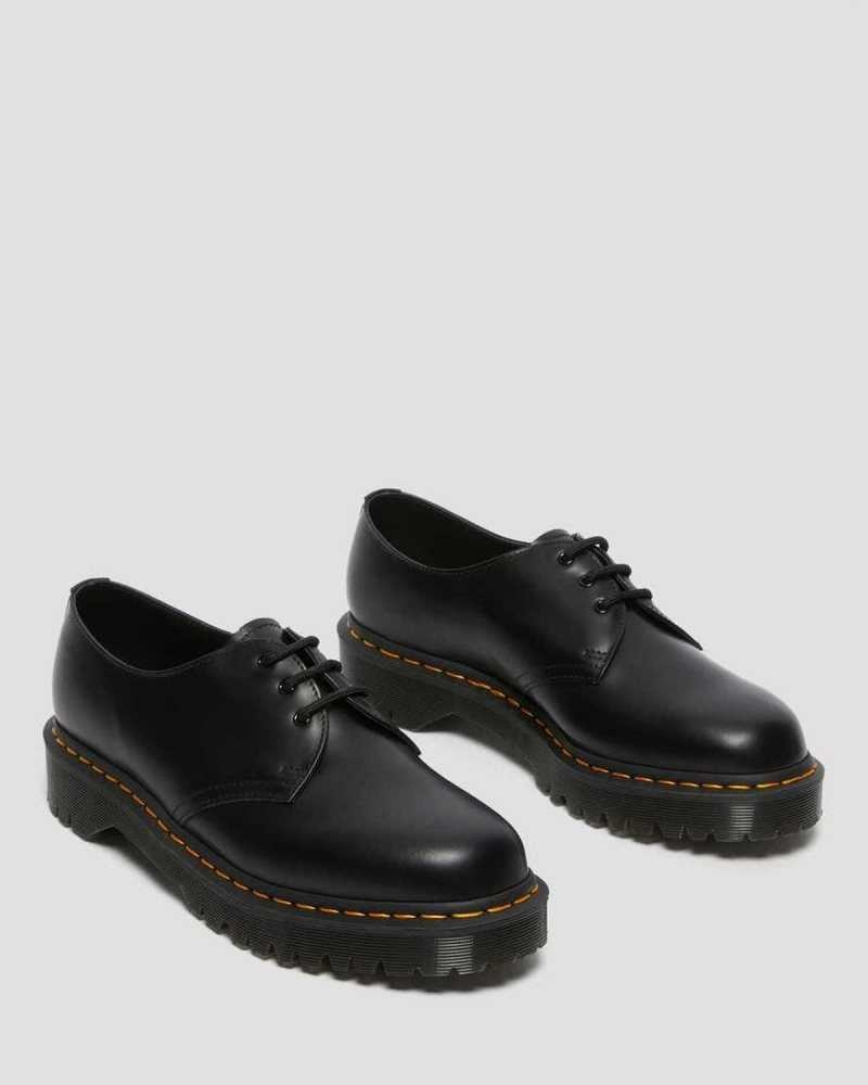 Black Dr. Martens 1461 Bex Smooth Leather Oxford Shoes | CYZJI4197