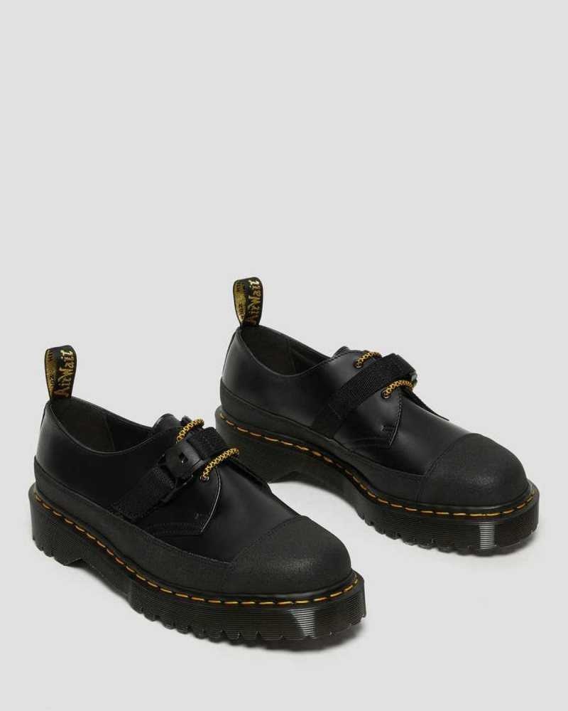 Black Dr. Martens 1461 Bex Tech Smooth Leather Oxford Shoes | BVEUG2549