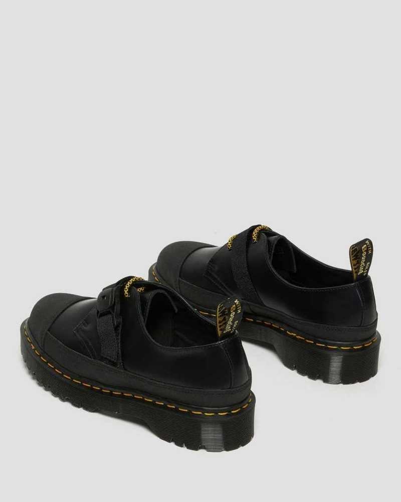 Black Dr. Martens 1461 Bex Tech Smooth Leather Oxford Shoes | BVEUG2549