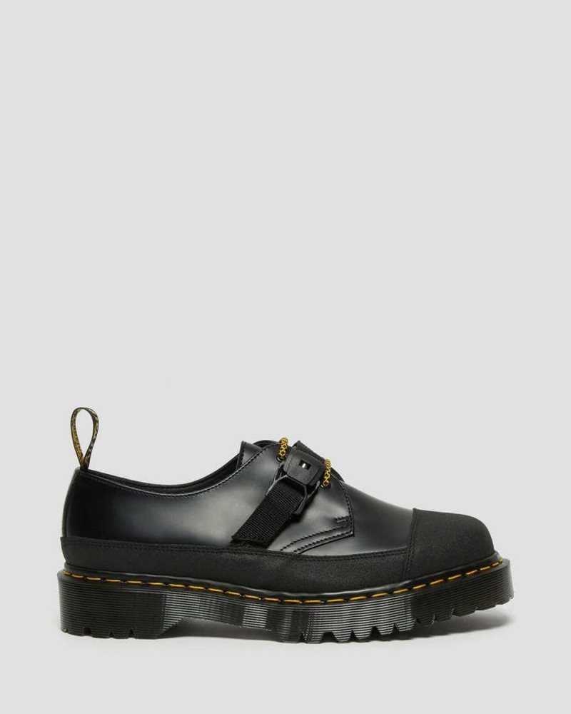 Black Dr. Martens 1461 Bex Tech Smooth Leather Oxford Shoes | BVEUG2549