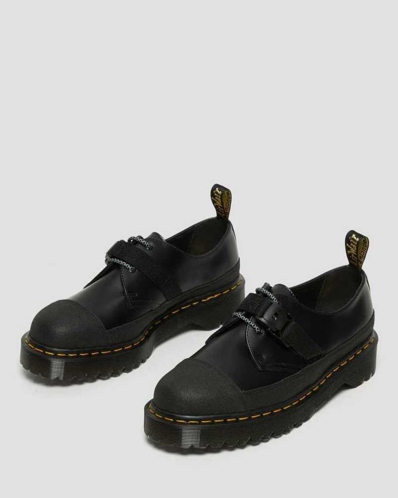 Black Dr. Martens 1461 Bex Tech Smooth Leather Oxford Shoes | BVEUG2549