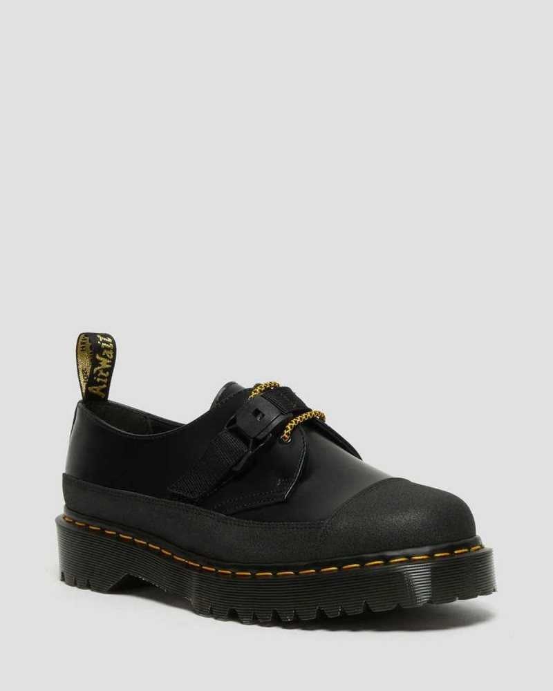 Black Dr. Martens 1461 Bex Tech Smooth Leather Oxford Shoes | BVEUG2549