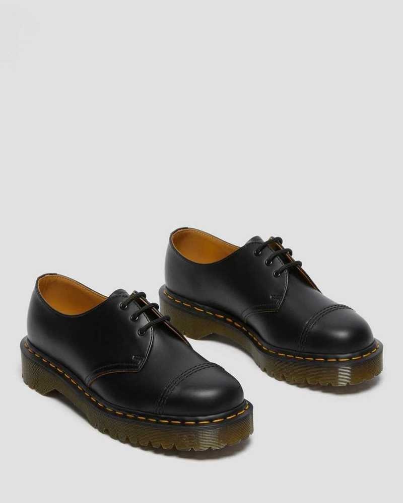 Black Dr. Martens 1461 Bex Toe Cap Oxford Shoes | BOLEK1239