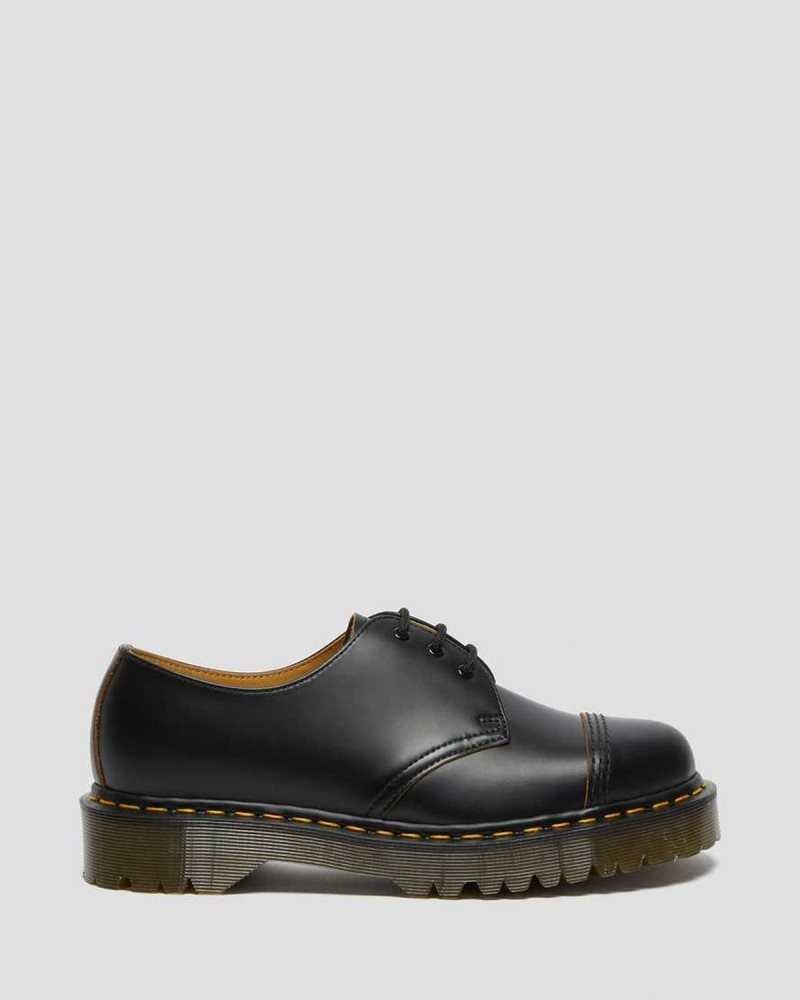 Black Dr. Martens 1461 Bex Toe Cap Oxford Shoes | BOLEK1239