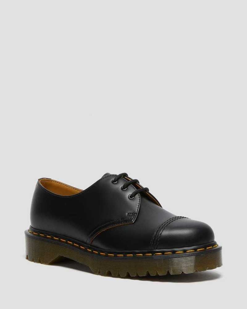 Black Dr. Martens 1461 Bex Toe Cap Oxford Shoes | OARVN7302