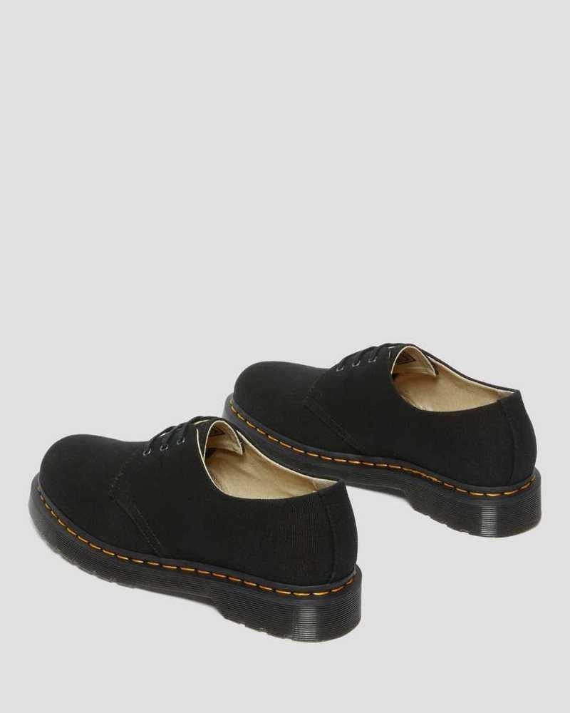 Black Dr. Martens 1461 Canvas Oxford Shoes | FECIN1827