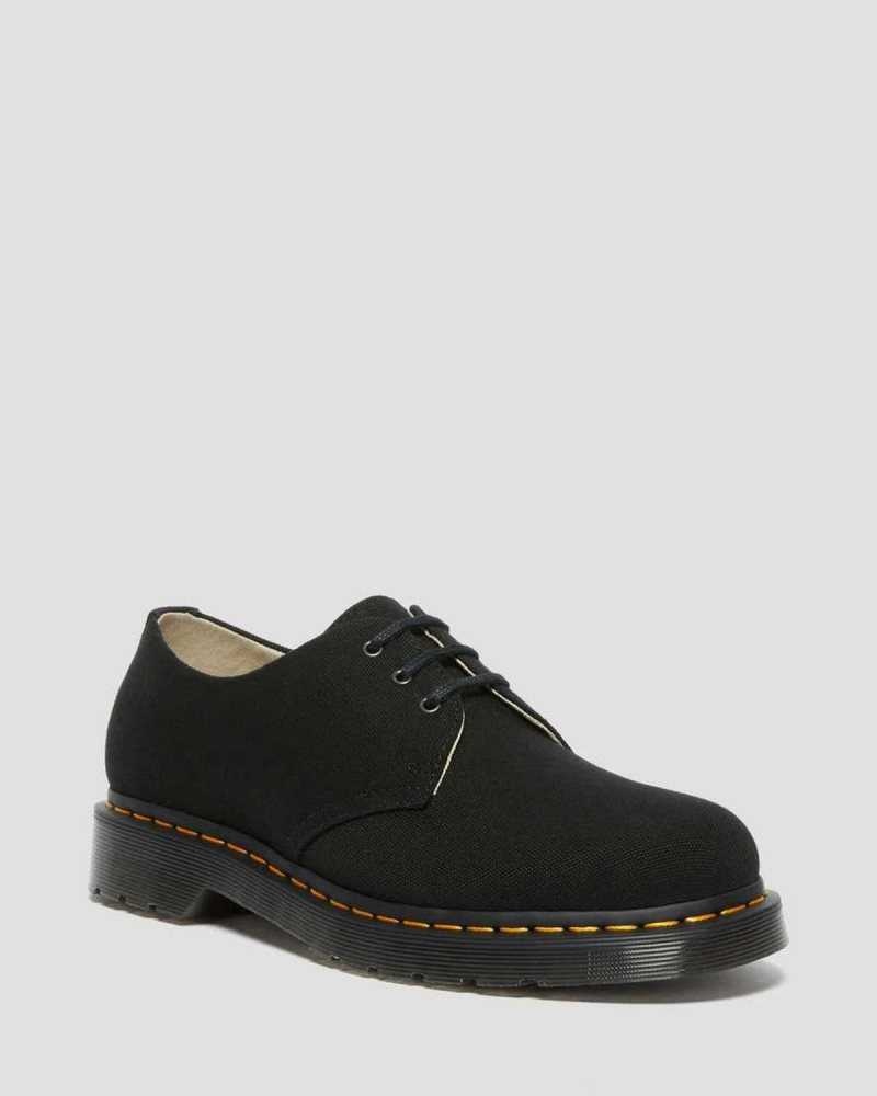 Black Dr. Martens 1461 Canvas Oxford Shoes | FECIN1827