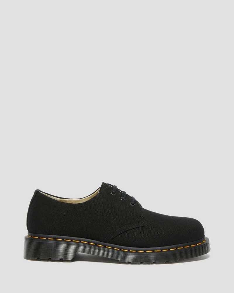 Black Dr. Martens 1461 Canvas Oxford Shoes | DECRQ0147