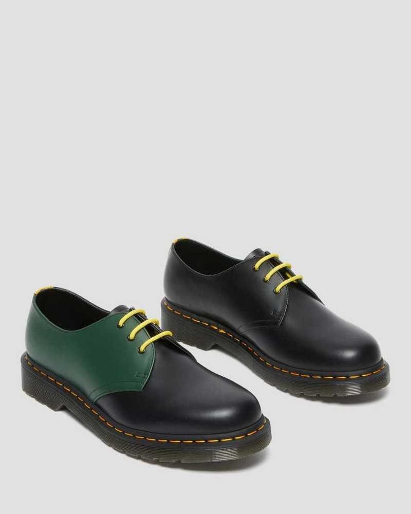 Black Dr. Martens 1461 Contrast Smooth Leather Oxford Shoes | GBASL1473